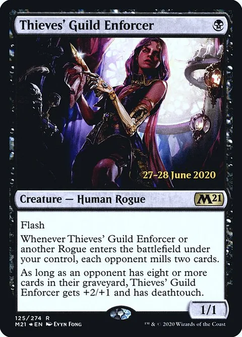 Thieves' Guild Enforcer, card 125s from Core Set 2021 Promos