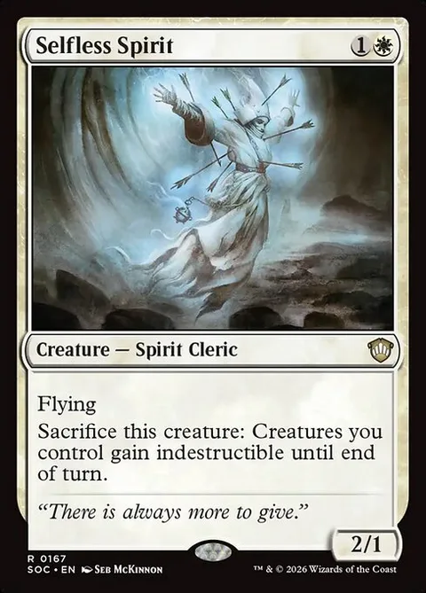 Selfless Spirit, card 167 from Secrets of Strixhaven Commander