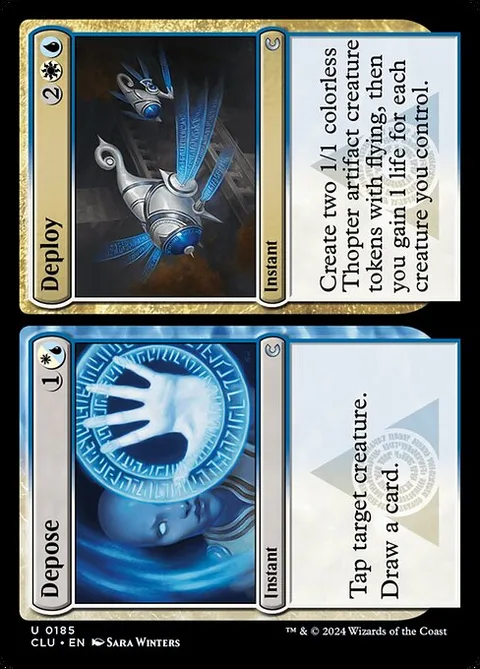Depose // Deploy, card 185 from Ravnica: Clue Edition