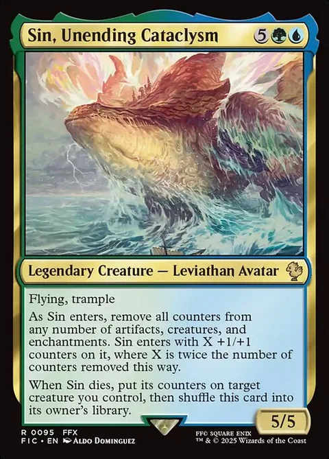 Sin, Unending Cataclysm, card 95 from Final Fantasy Commander