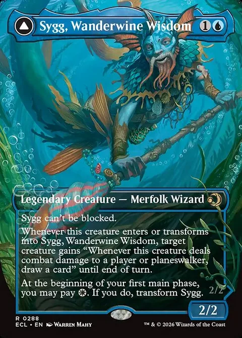 Sygg, Wanderwine Wisdom // Sygg, Wanderbrine Shield, card 288 from Lorwyn Eclipsed