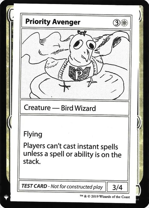Priority Avenger, card 9 from Mystery Booster Playtest Cards 2019
