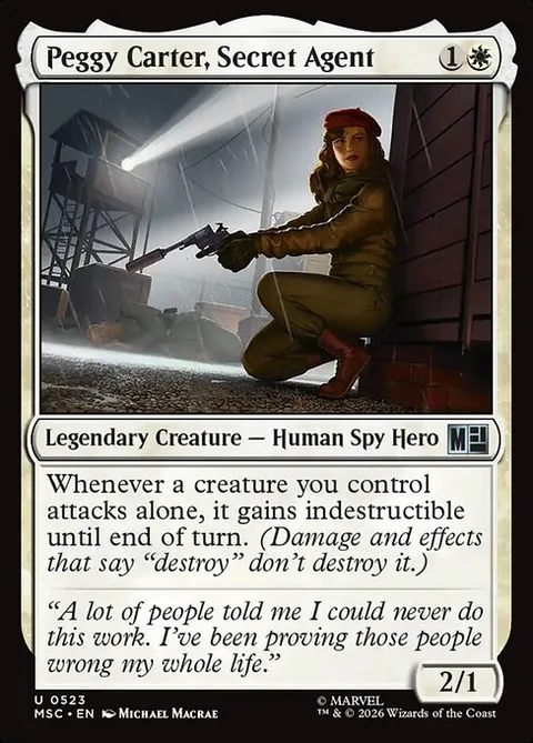 Peggy Carter, Secret Agent, card 523 from Marvel Super Heroes Commander