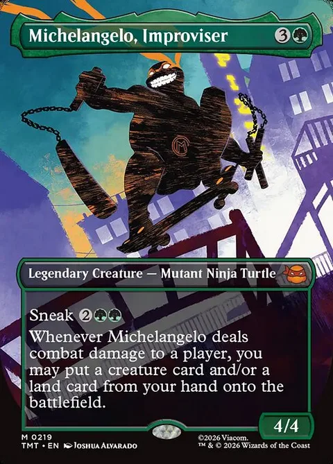 Michelangelo, Improviser, card 219 from Teenage Mutant Ninja Turtles