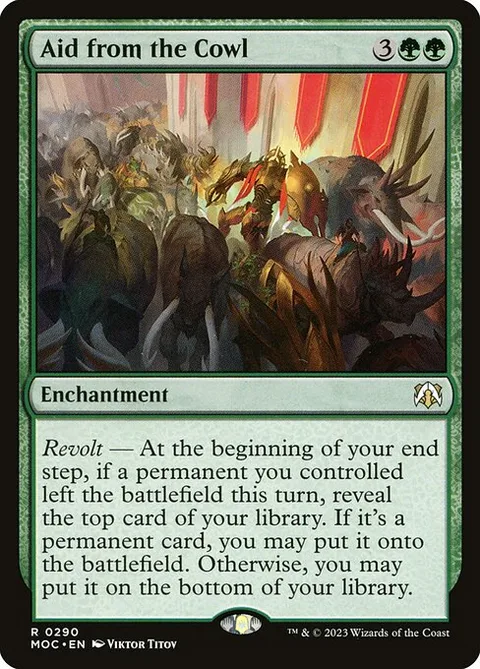 Aid from the Cowl, card 290 from March of the Machine Commander