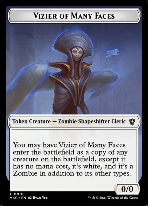 Vizier of Many Faces, card 5 from Murders at Karlov Manor Commander Tokens