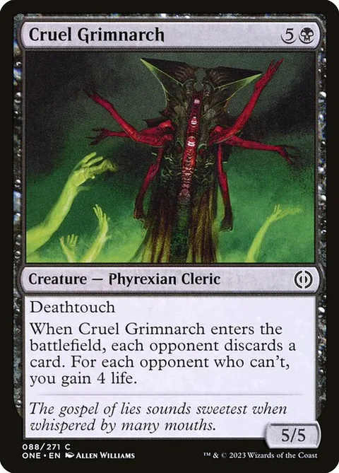 Cruel Grimnarch, card 88 from Phyrexia: All Will Be One
