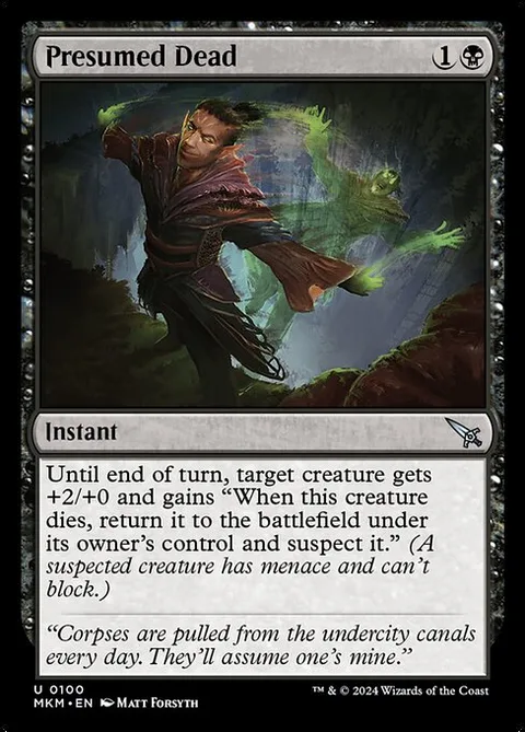 Presumed Dead, card 100 from Murders at Karlov Manor