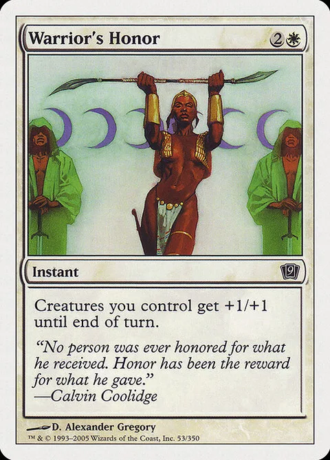 Warrior's Honor, card 53 from Ninth Edition