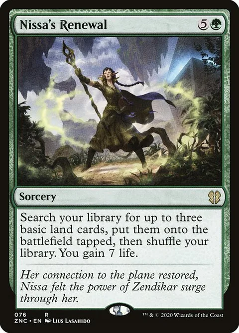 Nissa's Renewal, card 76 from Zendikar Rising Commander