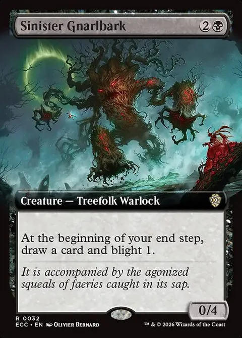 Sinister Gnarlbark, card 32 from Lorwyn Eclipsed Commander