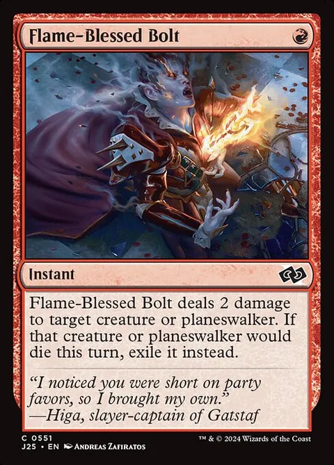 Flame-Blessed Bolt, card 551 from Foundations Jumpstart
