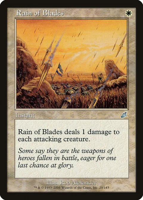 Rain of Blades, card 20 from Scourge
