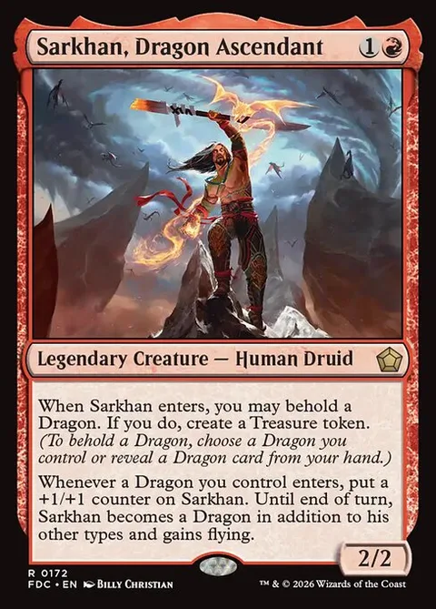 Sarkhan, Dragon Ascendant, card 172 from Foundations Commander