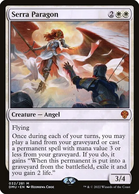 Serra Paragon, card 32p from Dominaria United Promos