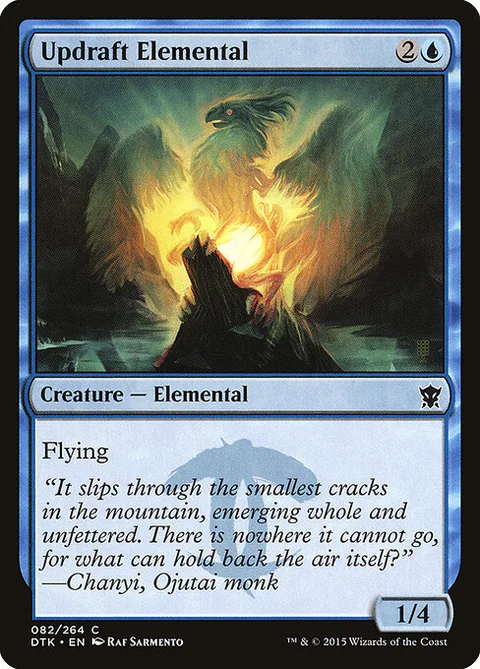 Updraft Elemental, card 82 from Dragons of Tarkir