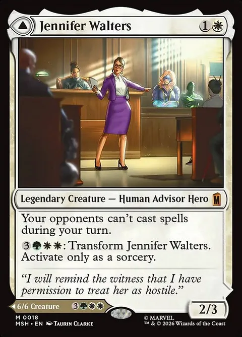 Jennifer Walters // The Sensational She-Hulk, card 18 from Marvel Super Heroes