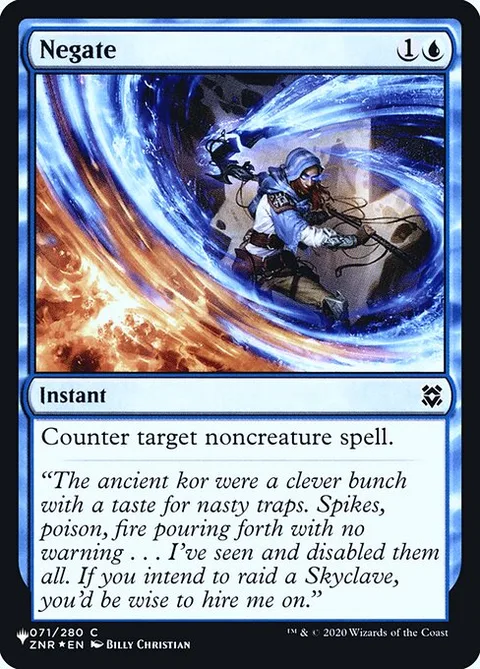 Negate, card ZNR-71 from The List