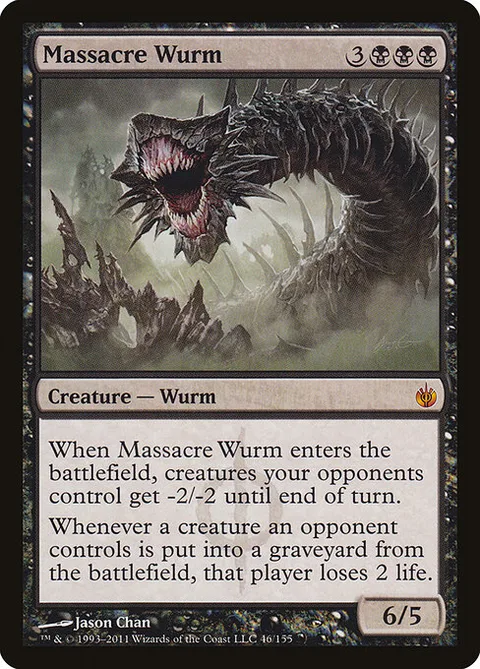 Massacre Wurm, card 46 from Mirrodin Besieged