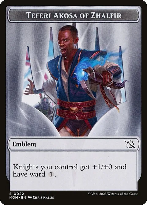 Teferi Akosa of Zhalfir Emblem, carte 22 de March of the Machine Tokens