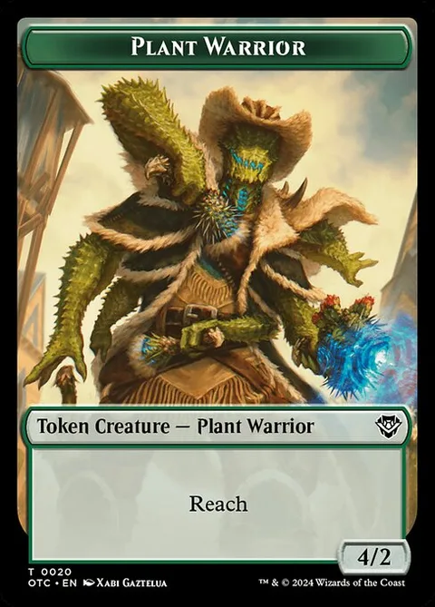 Plant Warrior, card 20 from Outlaws of Thunder Junction Commander Tokens