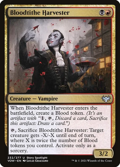 Bloodtithe Harvester, card 232 from Innistrad: Crimson Vow