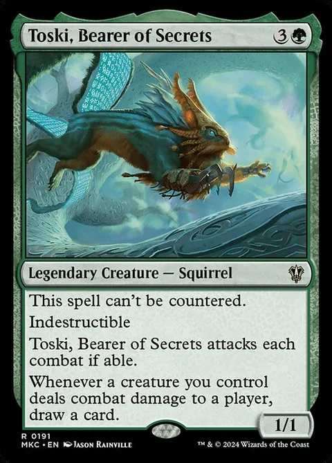 Toski, Bearer of Secrets, card 191 from Murders at Karlov Manor Commander