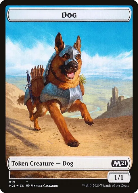 Dog, card 19 from Core Set 2021 Tokens