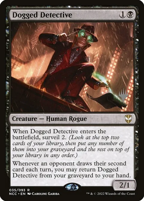 Dogged Detective, card 35p from New Capenna Commander Promos