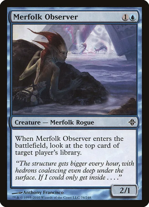 Merfolk Observer, card 76 from Rise of the Eldrazi