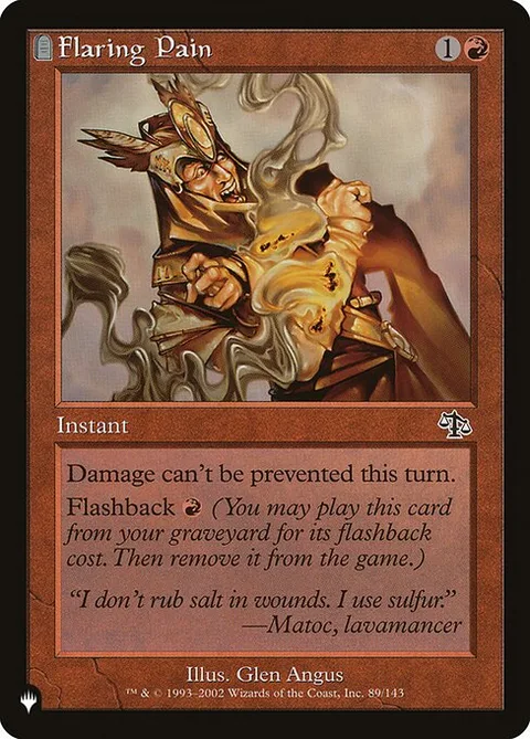 Flaring Pain, card JUD-89 from The List