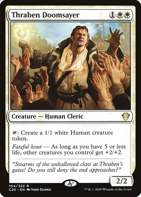 Thraben Doomsayer, card 104 from Commander 2020