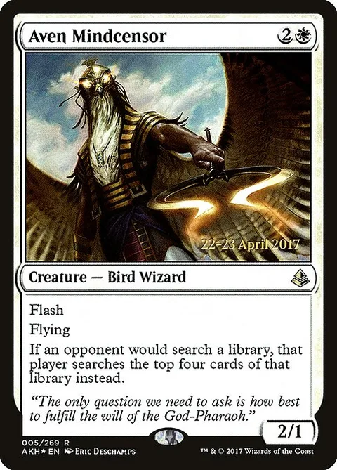 Aven Mindcensor, carte 5s de Amonkhet Promos