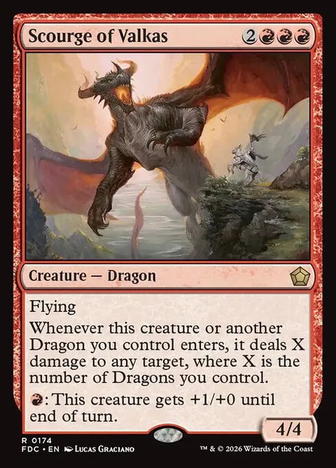 Scourge of Valkas, carte 174 de Foundations Commander