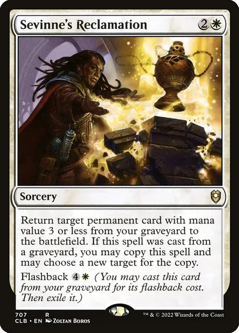 Sevinne's Reclamation, card 707 from Commander Legends: Battle for Baldur's Gate