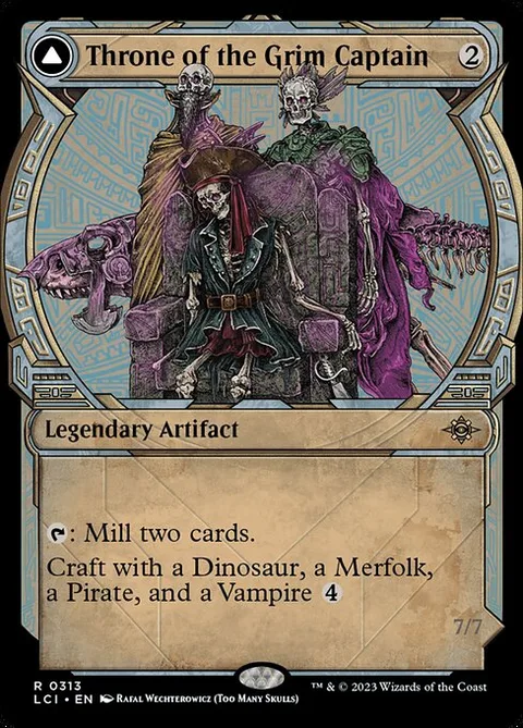 Throne of the Grim Captain // The Grim Captain, carte 313 de The Lost Caverns of Ixalan
