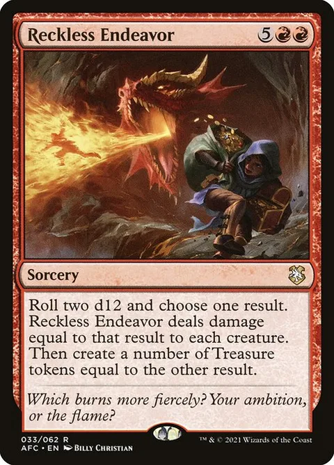 Reckless Endeavor, card 33 from Forgotten Realms Commander