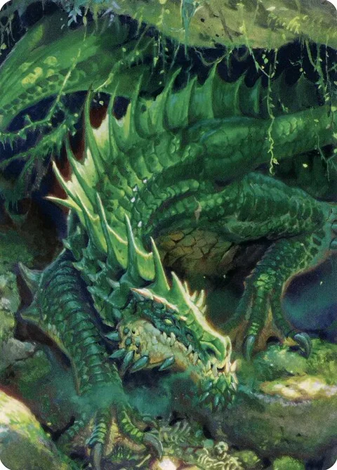 Lurking Green Dragon // Lurking Green Dragon, card 1 from Battle for Baldur's Gate Art Series
