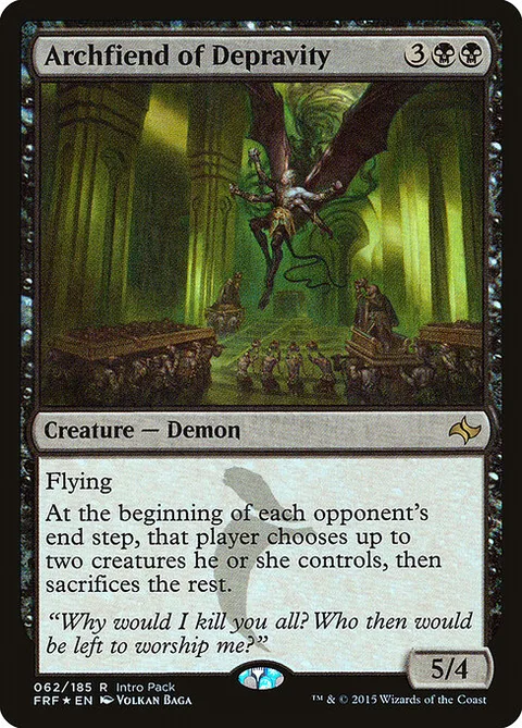 Archfiend of Depravity, card 62 from Fate Reforged Promos