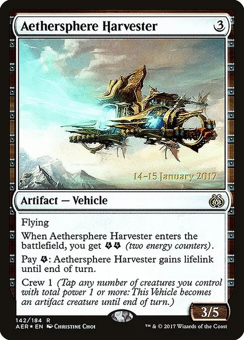 Aethersphere Harvester, card 142s from Aether Revolt Promos
