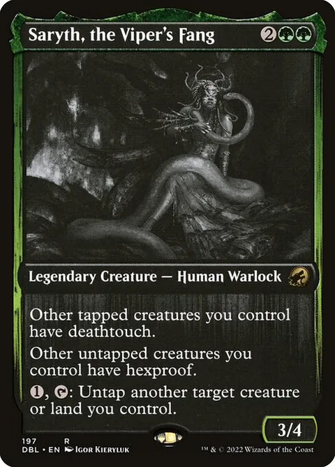 Saryth, the Viper's Fang, card 197 from Innistrad: Double Feature