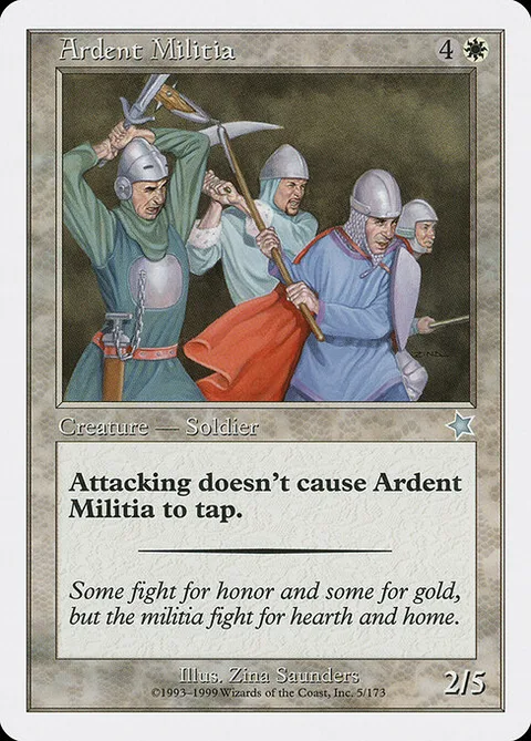 Ardent Militia, card 5 from Starter 1999