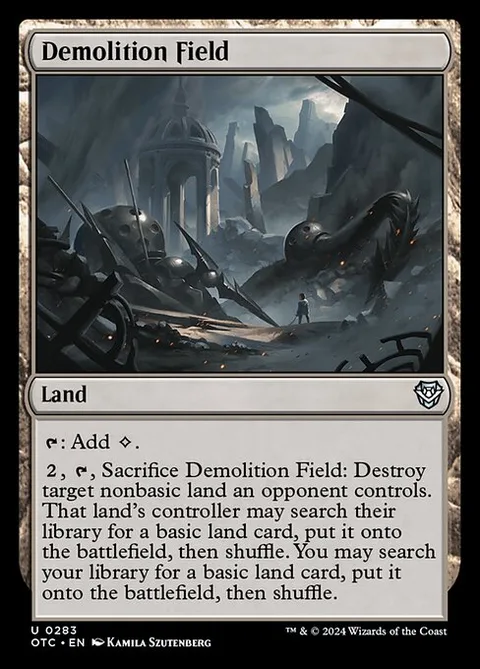 Demolition Field, card 283 from Outlaws of Thunder Junction Commander
