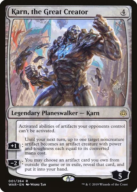 Karn, the Great Creator, carte 1p de War of the Spark Promos