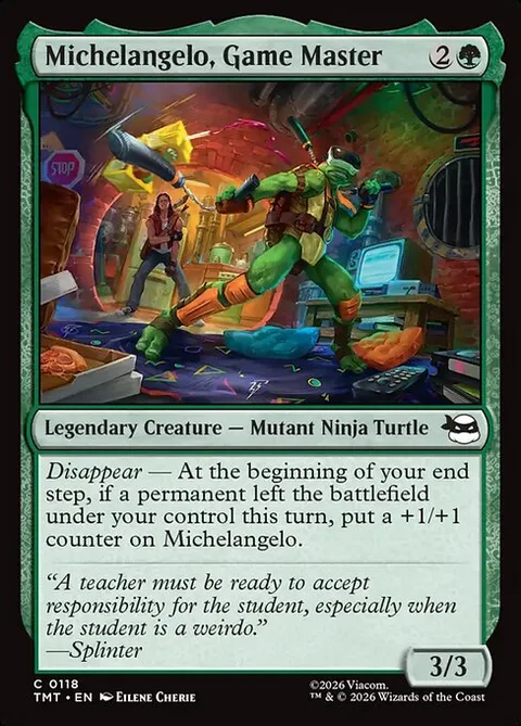 Michelangelo, Game Master, card 118 from Teenage Mutant Ninja Turtles