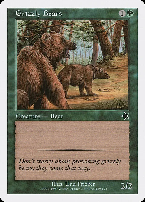 Grizzly Bears, card 129 from Starter 1999