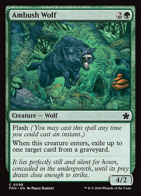 Ambush Wolf, card 98 from Foundations