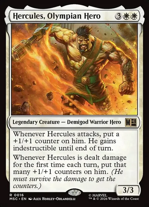 Hercules, Olympian Hero, card 16 from Marvel Super Heroes Commander