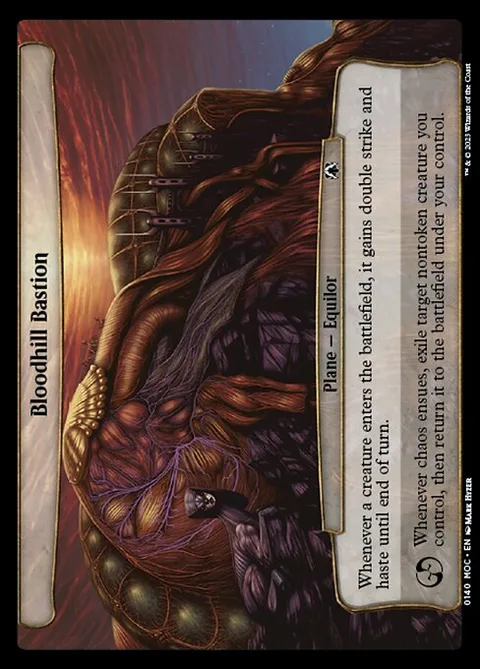 Bloodhill Bastion, card 140 from March of the Machine Commander