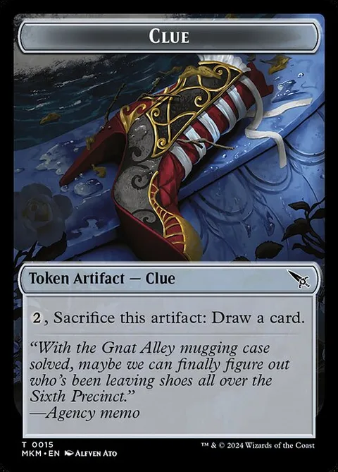 Clue, card 15 from Murders at Karlov Manor Tokens